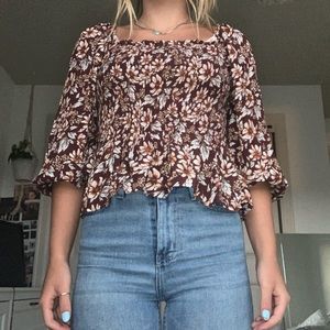 Floral cinched top